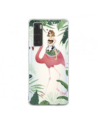 Coque Vivo Y70 Lolo Love Flamant Rose Chien Transparente - Chapo