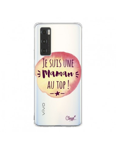 Coque Vivo Y70 Je suis une Maman au Top Orange Transparente - Chapo