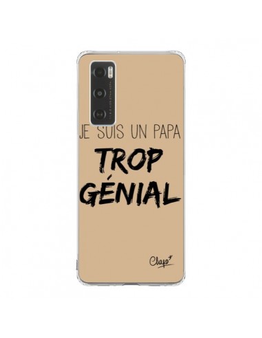 Coque Vivo Y70 Je suis un Papa trop Génial Beige - Chapo