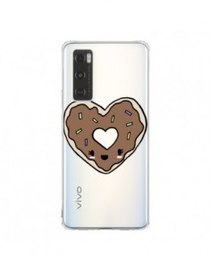 Coque Vivo Y70 Donuts Heart Coeur Chocolat Transparente -...