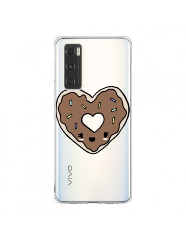 Coque Vivo Y70 Donuts Heart Coeur Chocolat Transparente - Claudia Ramos