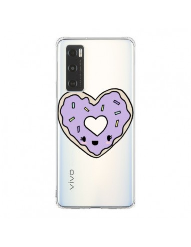 Coque Vivo Y70 Donuts Heart Coeur Violet Transparente - Claudia Ramos