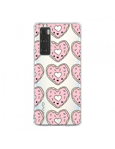 Coque Vivo Y70 Donuts Heart Coeur Rose Pink Transparente - Claudia Ramos