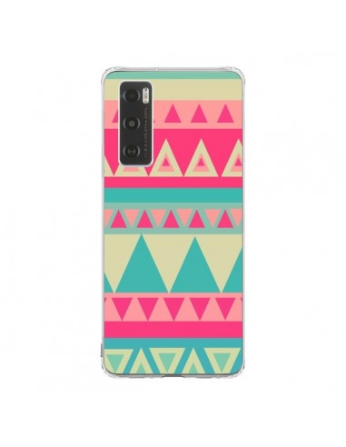 Coque Vivo Y70 Azteque Rose Vert - Eleaxart