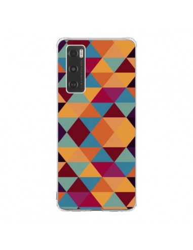 Coque Vivo Y70 Azteque Triangle Orange - Eleaxart