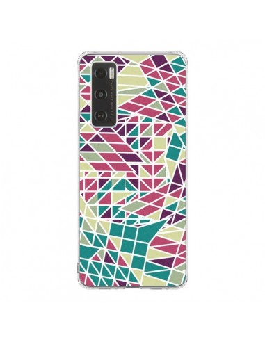 Coque Vivo Y70 Azteque Triangles Vert Violet - Eleaxart