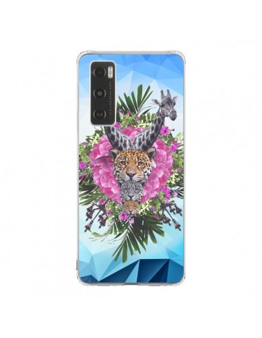 Coque Vivo Y70 Girafes Lion Tigre Jungle - Eleaxart