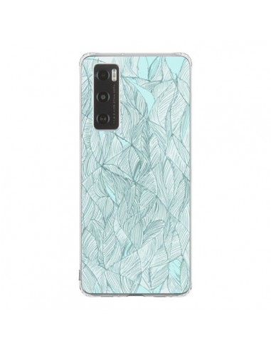 Coque Vivo Y70 Courbes Meandre Bleu Vert Nuageux -  Léa Clément