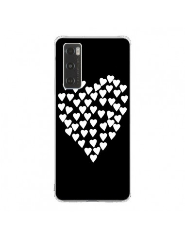 Coque Vivo Y70 Coeur en coeurs blancs - Project M