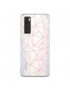 Coque Vivo Y70 Lignes Triangle Rose Transparente - Project M