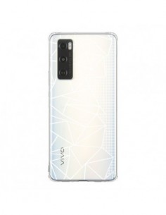 Coque Vivo Y70 Lignes Grilles Side Grid Abstract Blanc...
