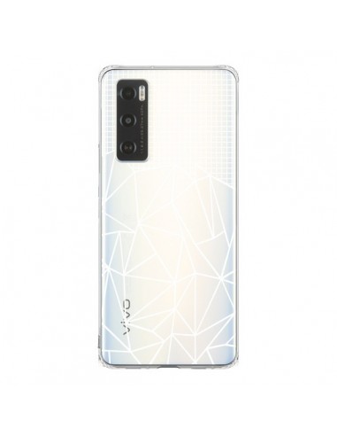 Coque Vivo Y70 Lignes Grilles Grid Abstract Blanc Transparente - Project M