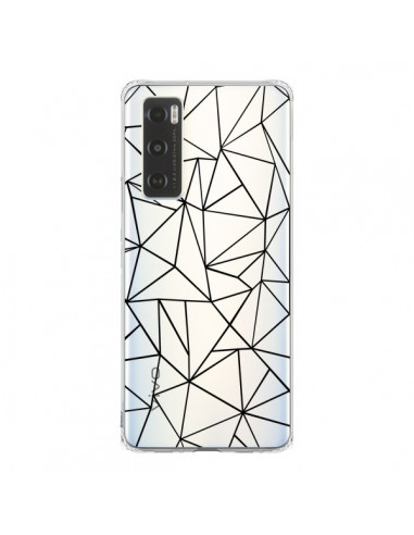 Coque Vivo Y70 Lignes Triangles Grid Abstract Noir Transparente - Project M