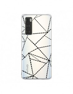 Coque Vivo Y70 Lignes Points Abstract Noir Transparente -...