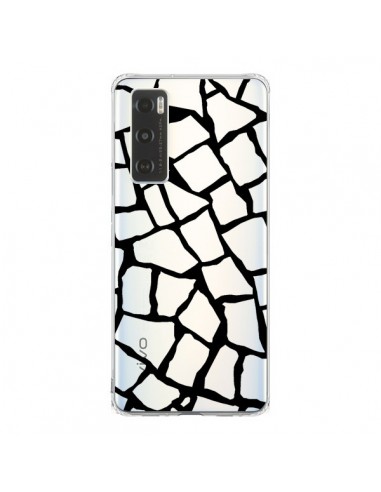 Coque Vivo Y70 Girafe Mosaïque Noir Transparente - Project M