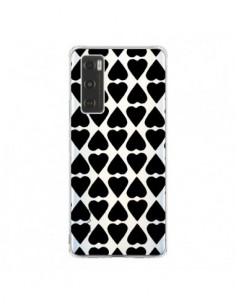 Coque Vivo Y70 Coeurs Heart Noir Transparente - Project M
