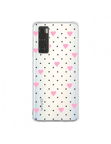 Coque Vivo Y70 Point Coeur Rose Pin Point Heart Transparente - Project M
