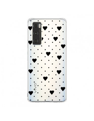 Coque Vivo Y70 Point Coeur Noir Pin Point Heart Transparente - Project M