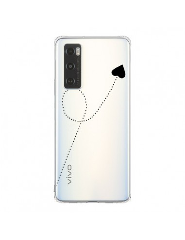 Coque Vivo Y70 Travel to your Heart Noir Voyage Coeur Transparente - Project M