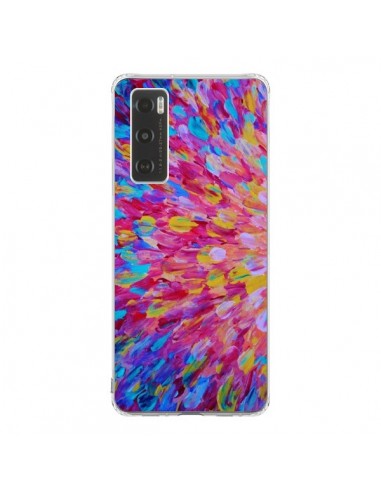 Coque Vivo Y70 Fleurs Bleues Roses Splash - Ebi Emporium