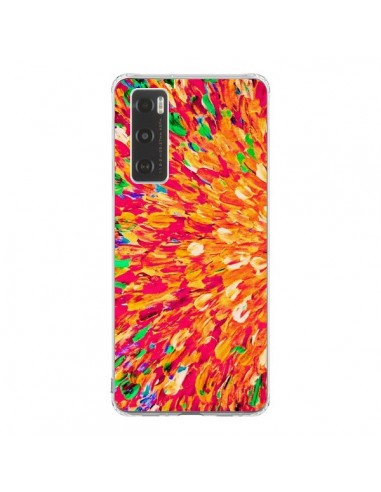 Coque Vivo Y70 Fleurs Oranges Neon Splash - Ebi Emporium