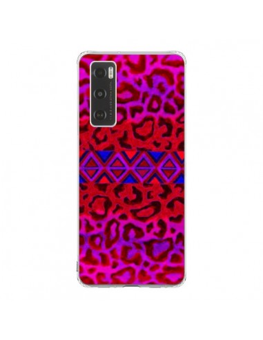 Coque Vivo Y70 Tribal Leopard Rouge - Ebi Emporium