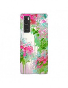 Coque Vivo Y70 Fleur Flower Rose Vert Transparente - Ebi...