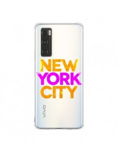 Coque Vivo Y70 New York City NYC Orange Rose Transparente...
