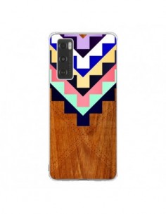 Coque Vivo Y70 Wooden Tribal Bois Azteque Aztec Tribal -...