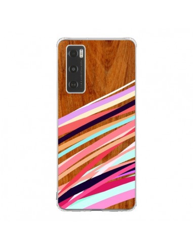 Coque Vivo Y70 Wooden Waves Coral Bois Azteque Aztec Tribal - Jenny Mhairi