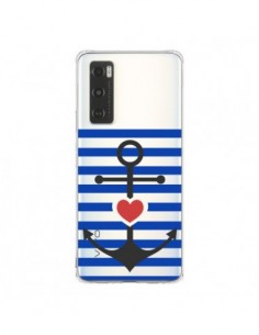 Coque Vivo Y70 Mariniere Ancre Marin Coeur Transparente -...