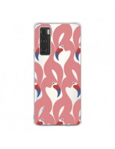 Coque Vivo Y70 Flamant Rose Flamingo Transparente -...