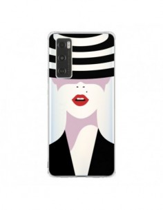 Coque Vivo Y70 Femme Chapeau Hat Lady Transparente -...
