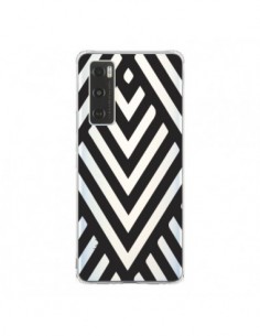 Coque Vivo Y70 Geometric Azteque Noir Transparente -...