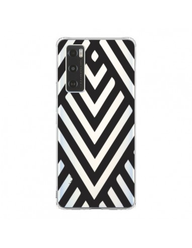 Coque Vivo Y70 Geometric Azteque Noir Transparente - Dricia Do