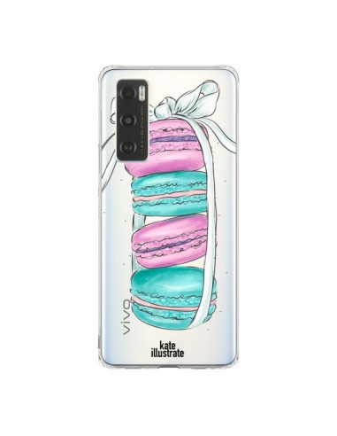 Coque Vivo Y70 Macarons Pink Mint Rose Transparente - kateillustrate