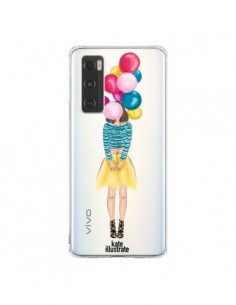 Coque Vivo Y70 Girls Balloons Ballons Fille Transparente...