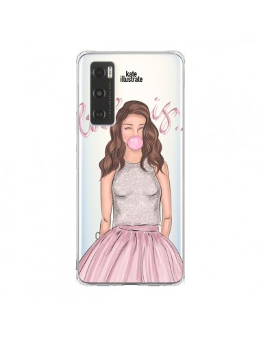 Coque Vivo Y70 Bubble Girl Tiffany Rose Transparente - kateillustrate