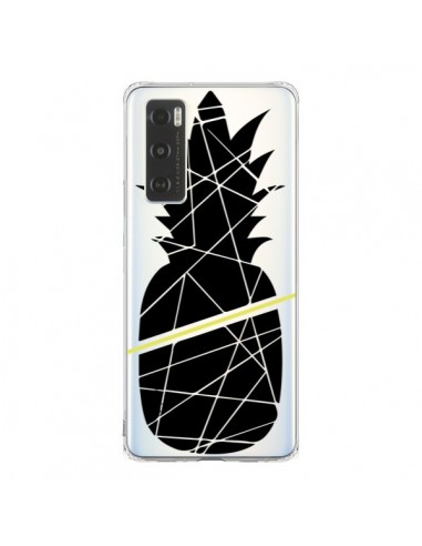 Coque Vivo Y70 Ananas Noir Transparente - Koura-Rosy Kane