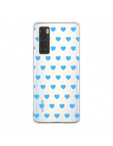 Coque Vivo Y70 Coeur Heart Love Amour Bleu Transparente - Laetitia