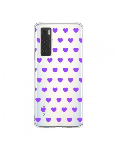 Coque Vivo Y70 Coeur Heart Love Amour Violet Transparente - Laetitia