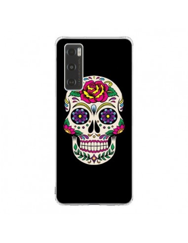 Coque Vivo Y70 Tête de Mort Mexicaine Multicolore Noir - Laetitia