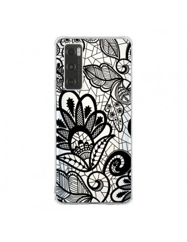 Coque Vivo Y70 Lace Fleur Flower Noir...