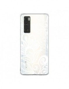 Coque Vivo Y70 Lace Fleur Flower Blanc Transparente -...