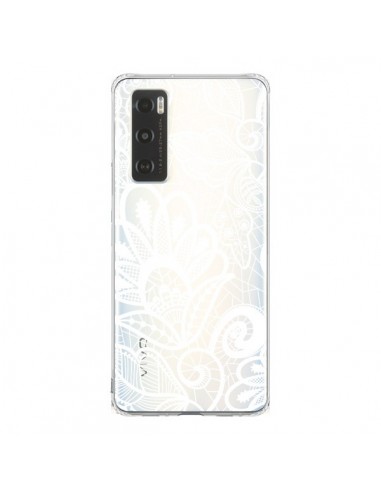 Coque Vivo Y70 Lace Fleur Flower Blanc Transparente - Petit Griffin