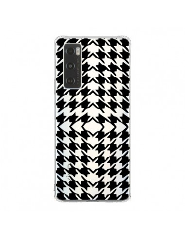 Coque Vivo Y70 Vichy Carre Noir Transparente - Petit Griffin