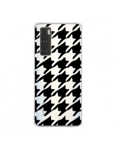 Coque Vivo Y70 Vichy Gros Carre noir Transparente - Petit...