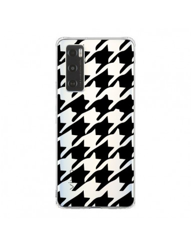 Coque Vivo Y70 Vichy Gros Carre noir Transparente - Petit Griffin