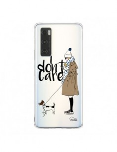 Coque Vivo Y70 I don't care Fille Chien Transparente -...