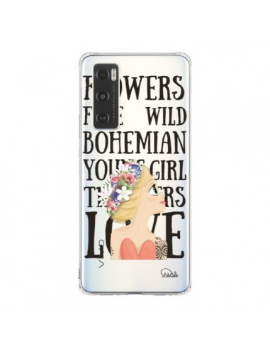 Coque Vivo Y70 Flowers Love Transparente - Lolo Santo